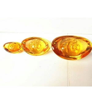 黃水晶元寶(福字款40mm)