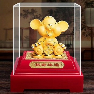 招財進寶(鼠)絨沙金擺飾