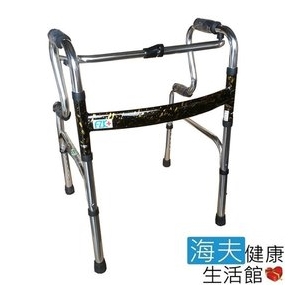 富士康機械式助行器(未滅菌)【海夫健康】加強型扁管 全鋁 R型 四腳 助行器 (FZK-3438)