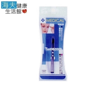 【海夫健康生活館】日本GB綠鐘 Medical 不銹鋼 平式 寬口 毛拔 雙包裝(NO-75)