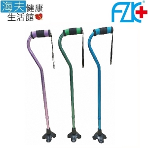 樟宜醫療用手杖(未滅菌)【海夫健康生活館】單手拐 時尚不倒拐 四腳拐(FZK-2204)