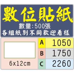 6x12公分長方型標籤貼紙
