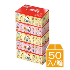 【9store】春風Kitty雜貨風盒裝面紙(150抽X5盒X10串/箱)