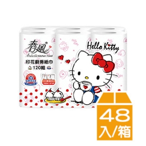 【9store】春風印花廚房紙巾120組(6x8)kitty