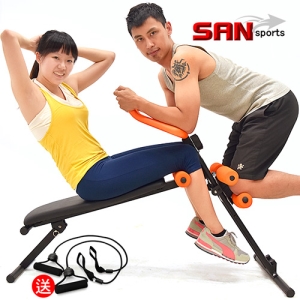【SAN SPORTS 山司伯特】神合併!!提臀健腹器+仰臥起坐板 C080-605C (送彈力繩)拉繩5五分鐘健腹機.拉力繩全方位仰臥板.運動健身器材.推薦哪裡買