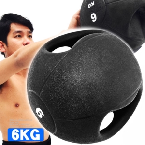 MEDICINE BALL拉環橡膠6KG藥球 C113-2106 (6公斤彈力球韻律球.抗力球重力球重球.健身球復健球訓練球.運動健身器材.推薦哪裡買)