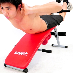 【SAN SPORTS 山司伯特】全方位 弧形仰臥起坐板＋啞鈴 C080-6205 (羅馬椅.仰臥板.仰臥起坐健身器材.健腹機健腹器.推薦.哪裡買)