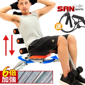 【SAN SPORTS】進階版!!速立挺健腹機(送彈力繩) B009-PG01 健腹器仰臥起坐板.伸展收腹機活力健身機.加強美背機挺腰機運動器材.推薦哪裡買