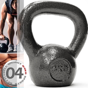 KettleBell實心鑄鐵4公斤壺鈴 C195-2004 (8.8磅)運動4KG壺鈴競技.拉環啞鈴搖擺鈴.舉重量訓練用品.重力設備健身器材.推薦哪裡買ptt