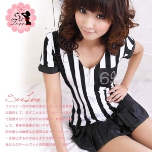 啦啦隊女孩！活力感熱血高校服(黑) P221-HZ-20081009 (薄紗.Cosplay.情趣內衣.性感睡衣.丁字褲.角色扮演.便宜.推薦.哪裡買)