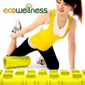 【ecowellness】EVA顆粒瑜珈滾輪 C010-026 (中空瑜珈柱指壓瑜珈棒.按摩滾輪狼牙棒33CM滾筒.美人棒FOAM ROLLER.推薦哪裡買專賣店ptt)