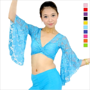 蕾絲蝴蝶袖肚皮舞衣 E331-C0001 (蕾絲上衣.肚皮舞衣.表演服.演出服.舞蹈服.演出服.成果展.練習服.肚皮舞服.中東肚皮舞.專賣店.特賣會.推薦.哪裡買)