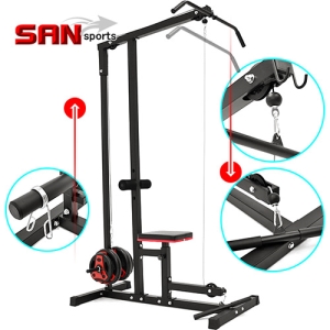 【SAN SPORTS】高低拉健身器材＋拉桿重訓配件 D192-5001 (高位下拉架舉重床.低位划船機拉力器拉力繩.重量訓練機台.運動滑輪系統設備.重力健身房.推薦哪裡買ptt)