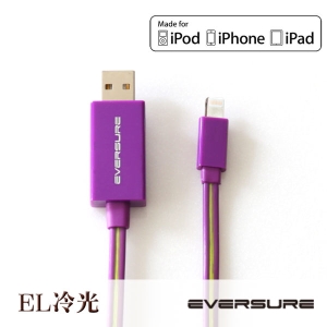 Lighted USB cable iOS EL冷光流動傳輸線