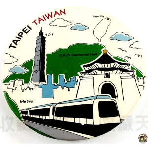【收藏天地】台灣紀念品＊神奇的陶瓷吸水杯墊-台北景點／馬克杯 送禮 文創 風景 觀光 禮品