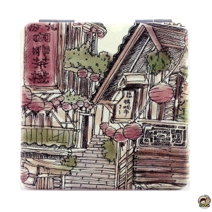 【收藏天地】台灣紀念品＊雙面隨身鏡-九份印象／小物 送禮 文創 風景 觀光  禮品