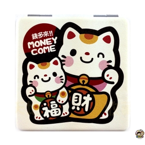 【收藏天地】台灣紀念品＊雙面隨身鏡-招財貓／小物 送禮 文創 風景 觀光  禮品