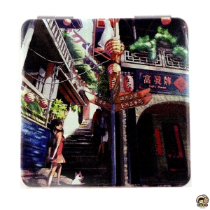 【收藏天地】台灣紀念品＊雙面隨身鏡-徜徉九份／小物 送禮 文創 風景 觀光  禮品