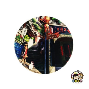 【收藏天地】台灣紀念品＊神奇的陶瓷吸水杯墊-九份少女／馬克杯 送禮 文創 風景 觀光 禮品