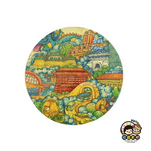【收藏天地】台灣紀念品＊神奇的陶瓷吸水杯墊-插畫台北／馬克杯 送禮 文創 風景 觀光 禮品