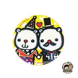 【收藏天地】台灣紀念品＊神奇的陶瓷吸水杯墊-可愛情侶熊／馬克杯 送禮 文創 風景 觀光 禮品