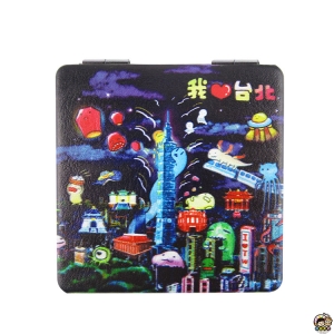 【收藏天地】台灣紀念品＊雙面隨身鏡-我的奇幻台北∕小物 送禮 文創 風景 觀光  禮品