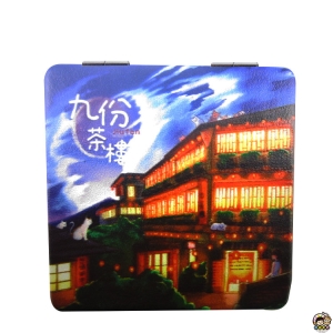 【收藏天地】台灣紀念品＊雙面隨身鏡-九份茶樓∕小物