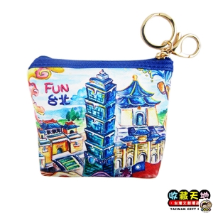 【收藏天地】台灣紀念品＊插畫零錢包 -FUN台北 ∕皮夾 錢包 禮物 文創 可愛 小物