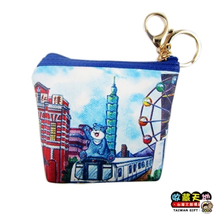【收藏天地】台灣紀念品＊插畫零錢包 -台北天空 ∕皮夾 錢包 禮物 文創 可愛 小物