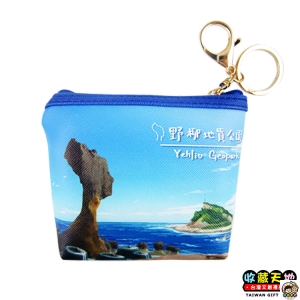 【收藏天地】台灣紀念品＊插畫零錢包 -野柳地質公園 ∕皮夾 錢包 禮物 文創 可愛 小物