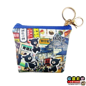 【收藏天地】台灣紀念品＊插畫零錢包 -士林夜市 ∕皮夾 錢包 禮物 文創 可愛 小物