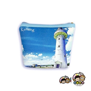 【收藏天地】台灣紀念品＊插畫零錢包 - 墾丁燈塔 ∕皮夾 錢包 禮物 文創 可愛 小物
