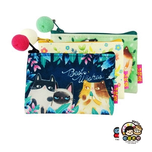 【收藏天地】台灣紀念品＊三花喵-Best Wishes ∕皮夾 錢包 禮物 文創 可愛 小物
