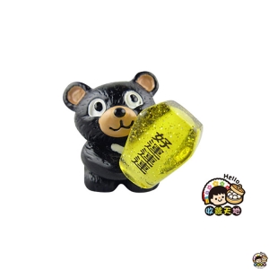 【收藏天地】台灣紀念品＊黑熊抱天燈夜光冰箱貼-黃 ∕  磁鐵  彩繪 觀光 禮品 辦公小物 生活用品 居家裝飾