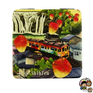 【收藏天地】台灣紀念品＊雙面隨身鏡－－十分瀑布∕小物 送禮 文創 風景 觀光 禮品