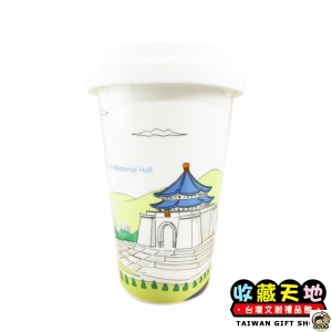 【收藏天地】台灣紀念品＊ 雙層陶瓷杯 愛台灣系列 - 中正紀念堂  ∕  雙層陶瓷 安全 耐熱 精緻工藝