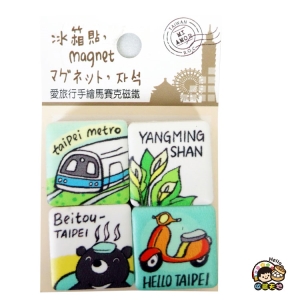 【收藏天地】磁磚冰箱貼＊台北旅行∕  磁鐵  彩繪 觀光 禮品  文創 辦公小物 生活用品 居家裝飾