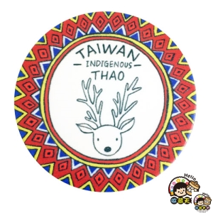 【收藏天地】圓形冰箱貼＊小鹿圖騰∕  磁鐵  彩繪 觀光 禮品 辦公小物 生活用品 居家裝飾