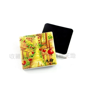 【收藏天地】台灣紀念品＊陶瓷杯墊冰箱貼-九份記憶 ∕ 磁鐵 杯墊  彩繪 觀光 禮品 辦公小物 生活用品 居家裝飾