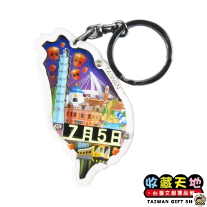 【收藏天地】台灣紀念品＊島形生日木質鑰匙圈（七月）7/1~7/31 ∕  觀光 禮品 愛國 景點 手信