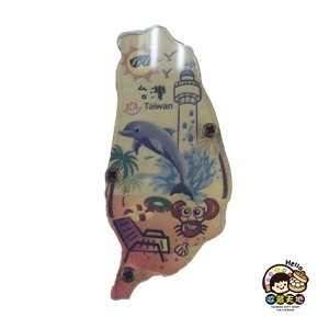 【收藏天地】台灣紀念品＊寶島造型木質冰箱貼-墾丁 ∕ 磁鐵 觀光 禮品 愛國 景點 手信