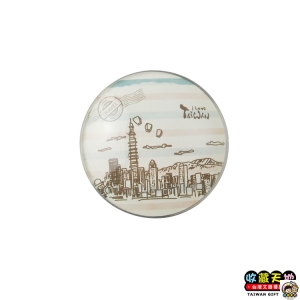 【收藏天地】台灣紀念品＊水晶玻璃球冰箱貼-我愛台灣 ∕ 小物 磁鐵 送禮 文創 風景 觀光  禮品 外國朋友