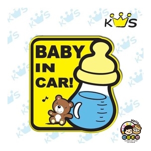 【收藏天地】防水防曬＊安全帽 汽機車 萬用貼-Baby in car 奶瓶款