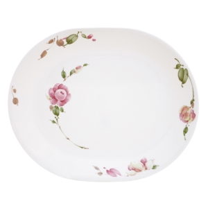 【CORELLE 康寧餐具】田園玫瑰12吋腰子盤