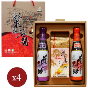 好米伴名醬【香米1 包(1.2kg/包)、壺底清油、油膏各1瓶(420㏄/瓶)】/組×4組【整箱購】