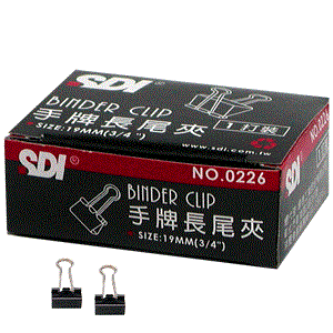 【史代新文具】SDI 0226B (112) 19mm 長尾夾(1盒12支)