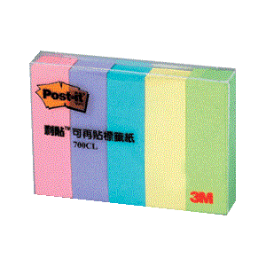 3M 700CL-1可再貼付簽紙 5色/包