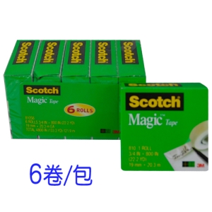 3M 810 隱形膠帶3/4 IN x 800 IN 6捲/包