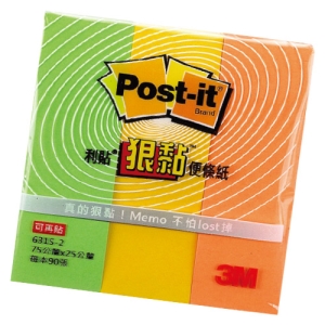 3M 631S-2 綠/金黃/橘狠黏 (90張/本)