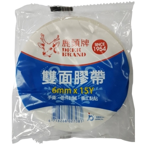 【鹿頭】DSSLM 6mm×15y 棉紙雙面膠帶